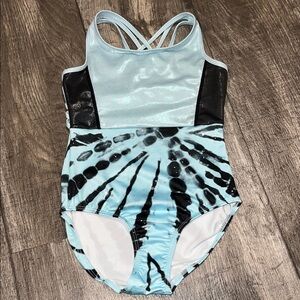 Blue and Black Tie-Dye Swimsuit
